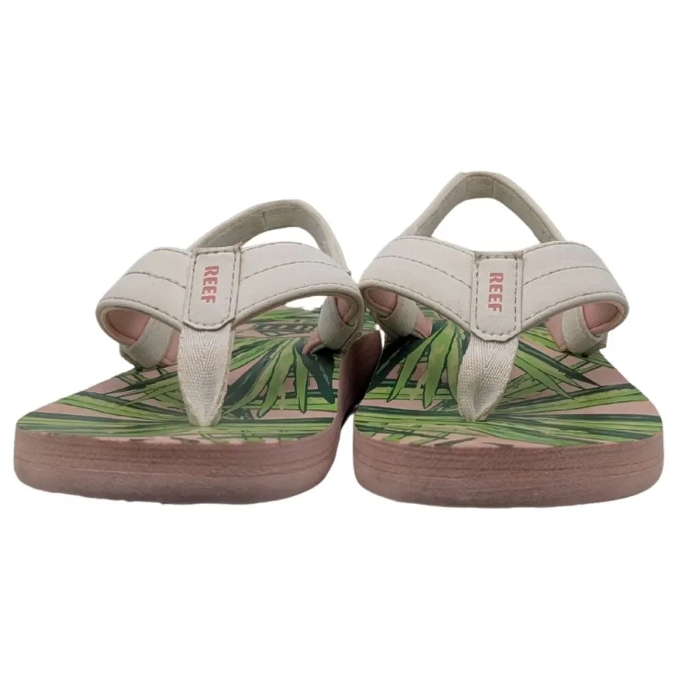 Reef Pink Palm Print Kids Ahi Sandal Size 9 Toddler